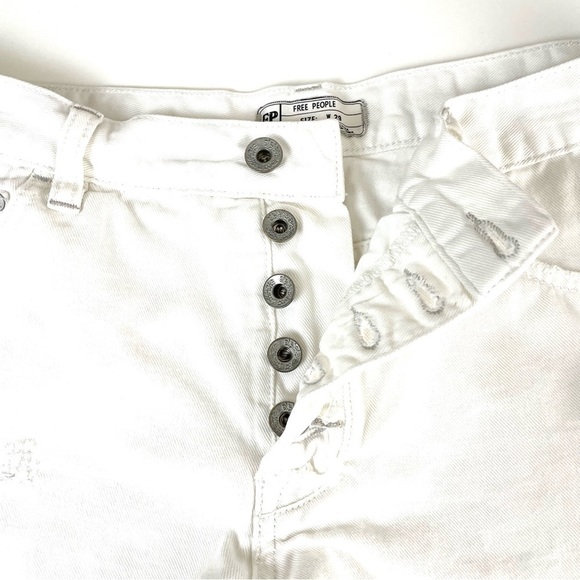 Free People Rugged Runway Button Fly White Shorts - Picture 13 of 16